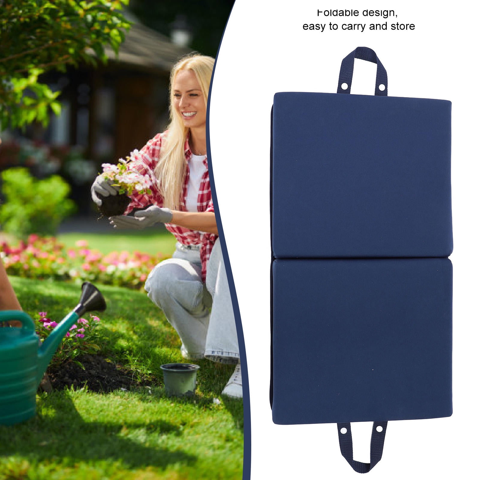 YAHHU Foldable Thickened Kneeling Pad – Waterproof, Portable Cushion with Secure Buttons for Garden, Bathroom, Camping & Outdoor Use