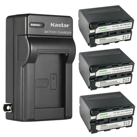 Kastar 3-Pack Battery and AC Wall Charger Replacement for Sony DCR-TRV310 DCR-TRV315 DCR-TRV320 DCR-TRV410 DCR-TRV420 DCR-TRV49 DCR-TRV5 DCR-TRV510 DCR-TRV520 DCR-TRV525 DCR-TRV58 DCR-TRV620 DCR-TRV7