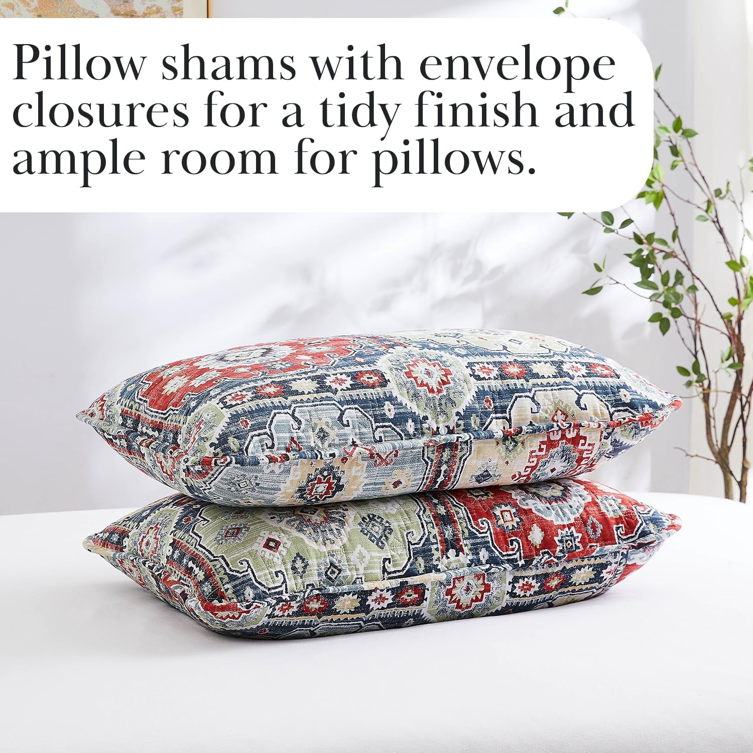 Southshore Fine Living, Inc. Kilim Collection Oversized King Quilt Bedding Set, Lightweight, Soft Bedspread 3-Piece, Two Matching Shams 108" x 98", California/King, Multi-Colored