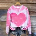 thumbnail image 2 of FAIWAD Women's Tie Dye Pullover Sweatshirts Long Sleeve Round Neck Heart Print Casual Plus Size Sweatshirts, 2 of 6