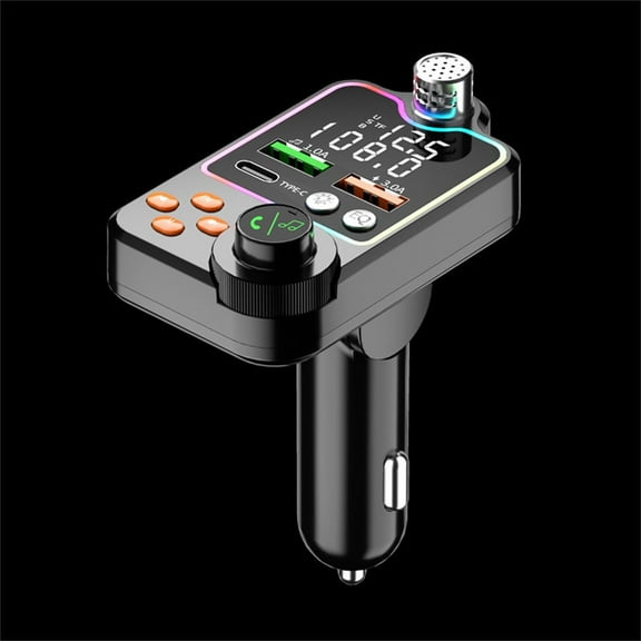 Giunmcul My Order Car Bluetooth 5.0 Wireless Handsfree Car FM Transmitter Receiver Radio MP3 Adapter Player