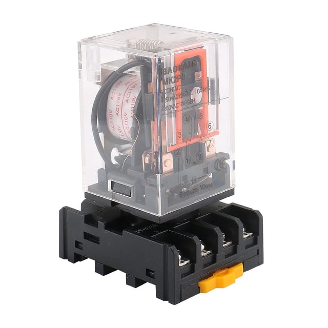 Baomain Power Relay MK2P-I AC 110V Bobina DPDT 8 pines con enchufe terminal