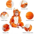 thumbnail image 5 of ATAIKU Baby Animal Fox Onesie Flannel Hooded Romper for Infant Winter Playsuit Jumpsuit for Boys and Girls Toddler Overall Outfit, 5 of 8