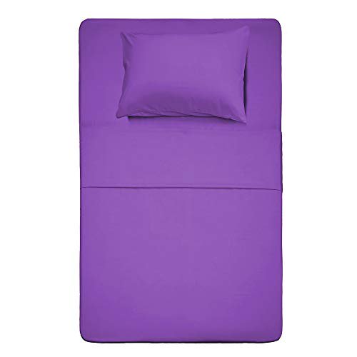 Best Season 3 Piece Bed Sheet Set (Twin,Violet) 1 Flat Sheet,1 Fitted Sheet and 1 Pillow Cases,100% Brushed Microfiber 1800 Luxury Bedding,Deep Pockets,Extra Soft & Fade Resistant