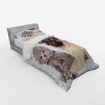 thumbnail image 3 of Pug Duvet Cover Set, Young Pets Kitten and Puppy Pug Scottish Fold Animal Fun Photography Print, Bedding Set with Shams and Fitted Sheet, 3 Sizes, by Ambesonne, 3 of 3