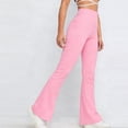 thumbnail image 4 of SwiftWear Women's Pink High Waisted Flare Yoga Pants Tummy Control & Booty Lifting Workout Leggings Stretchy Bootcut Fitness Pants for Women, Soft Athleisure Pants, 4 of 5