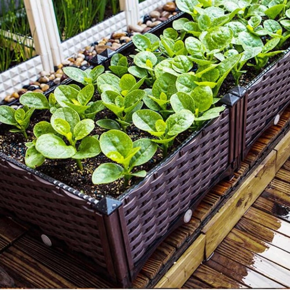 Plastic Square Raised Garden Bed Kit Plastic Planter