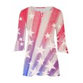 thumbnail image 5 of Fiudx Ropa de Mujer Camiseta Estampada a La Moda para Mujer, Blusa con Mangas 3/4, Camisetas Informales con Cuello En V, 5 of 5