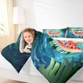thumbnail image 5 of Manfei Pool Watermelon Cat Full Size Bedding Sets, Hello Summer Full Size Bed in a Bag, Turquoise, Reversible, 7pcs, 5 of 6