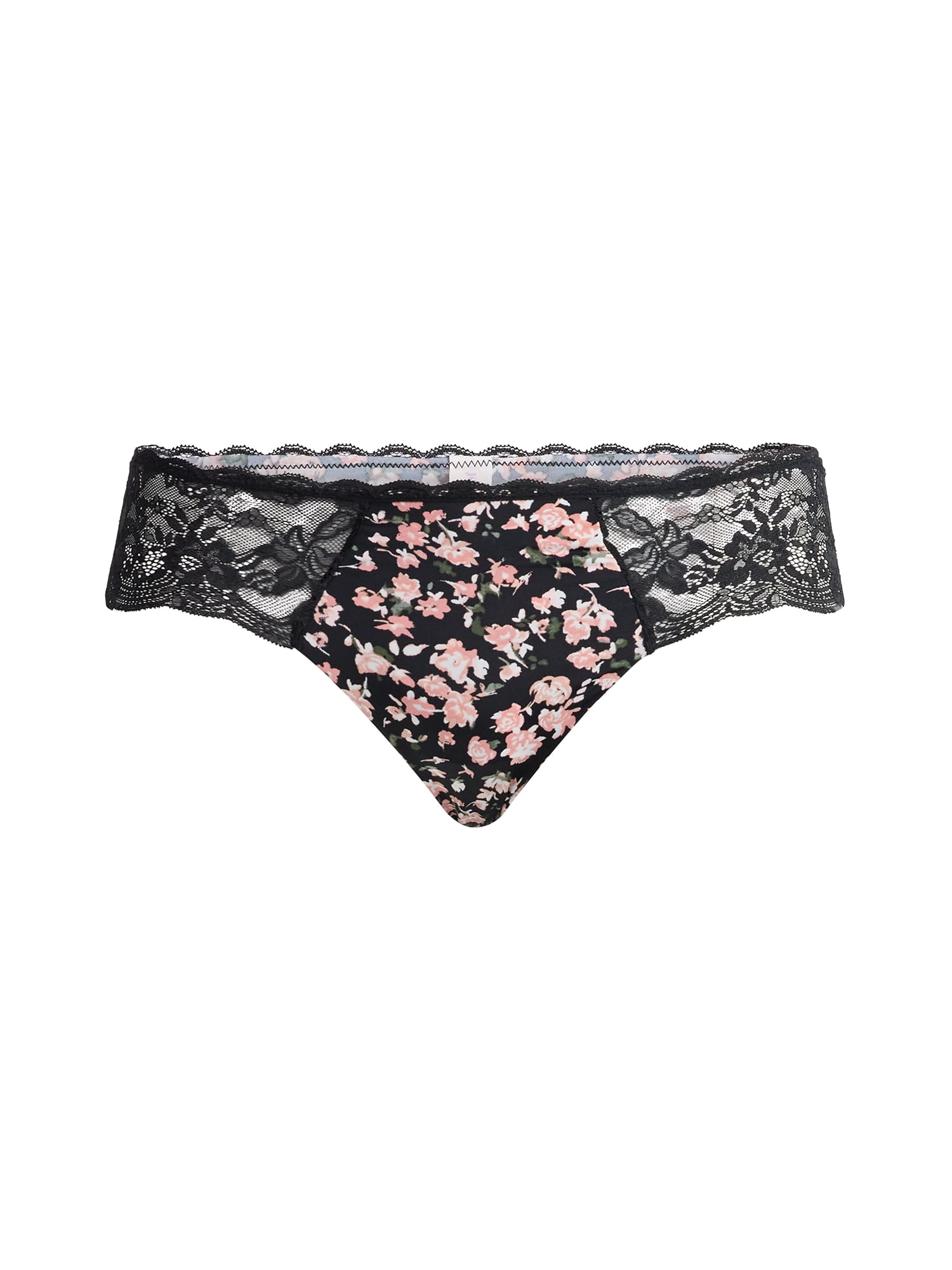 Joyspun Women's Microfiber and Lace Hipster Panties, 3-Pack, Sizes XS-3XL