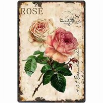 Garden Flower Beautiful Rose Metal Tin Sign Vintage Aluminum Sign 8x12 Inch
