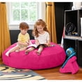 thumbnail image 3 of CC Home Furnishings Cocoon Bean Bag Kids Microsuede Chair - 48" - Fuchsia Pink, 3 of 8