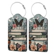 thumbnail image 5 of Rocae Vintage Art Butterfly Flower for Leather Luggage Baggage Tags ID Label Privacy Cover ID Label with Stainless Steel Loop and Address Card, 5 of 5
