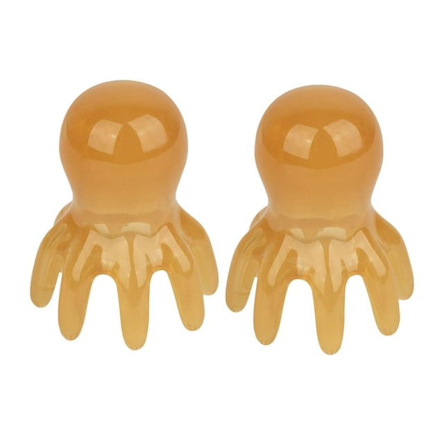Masajeador de cuero cabelludo con forma de pulpo, ligero, de resina, para relajación facial, portátil, manual S