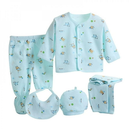 

Patgoal 5 Pieces Outfit 0-3 Months Spring Autumn Newborn Baby Clothing Cotton Kids Clothes Suit Unisex Infant Boys Girls Clothing Set