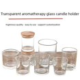 thumbnail image 3 of Transparent Candle Cup Wooden Lid Soybean Aromatherapy Candle Jar diy Round Glass Candle Cup Large Capacity Empty Cup - style：9508；, 3 of 5