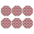 thumbnail image 2 of Pofeuu Hearts for Valentines day Print Leather Coasters Set of 6, Round Cups Mugs Mat Pad for Home Kitchen Heat Resistant Drink Coasters,Octagon, 2 of 7