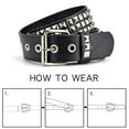 thumbnail image 7 of Women Men PU Leather Studded Belt, Y2k Metal Punk Rock Rivet Belt with Bright Pyramid Studded, 7 of 7