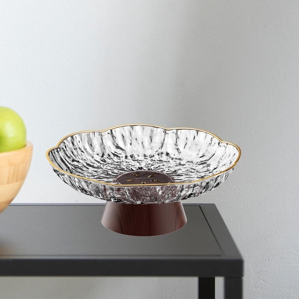 Cuenco decorativo con pedestal, cesta para frutas, organizador de contenedores, pedestal extraíble, soporte para alimentos y verduras, bandeja de Claro