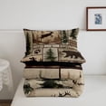 thumbnail image 6 of Manfei Western Rustic Bear Queen Comforter Set,Farmhouse Animal Deer Wildlife Hunting Bedding Comforter Set Reversible 3pcs, 6 of 8