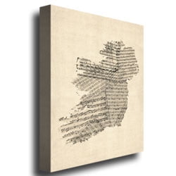 Trademark Fine Art "Germany Text Map IV" Canvas Wall Art by Michael Tompsett