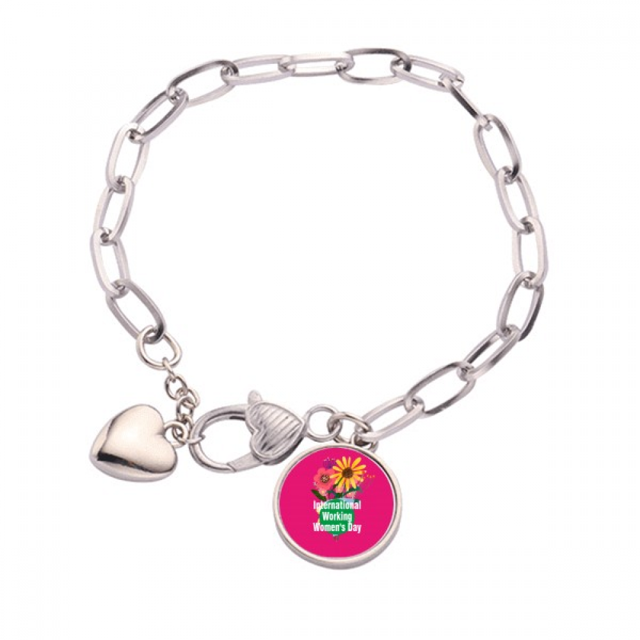 International Travail Femmes Jour Coeur Chaîne Bracelet Bijoux Charme Mode