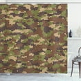 thumbnail image 1 of Ambesonne Camo Shower Curtain, Summer Mosaic Pattern, 69"Wx84"L, Green Brown Dark Brown, 1 of 3