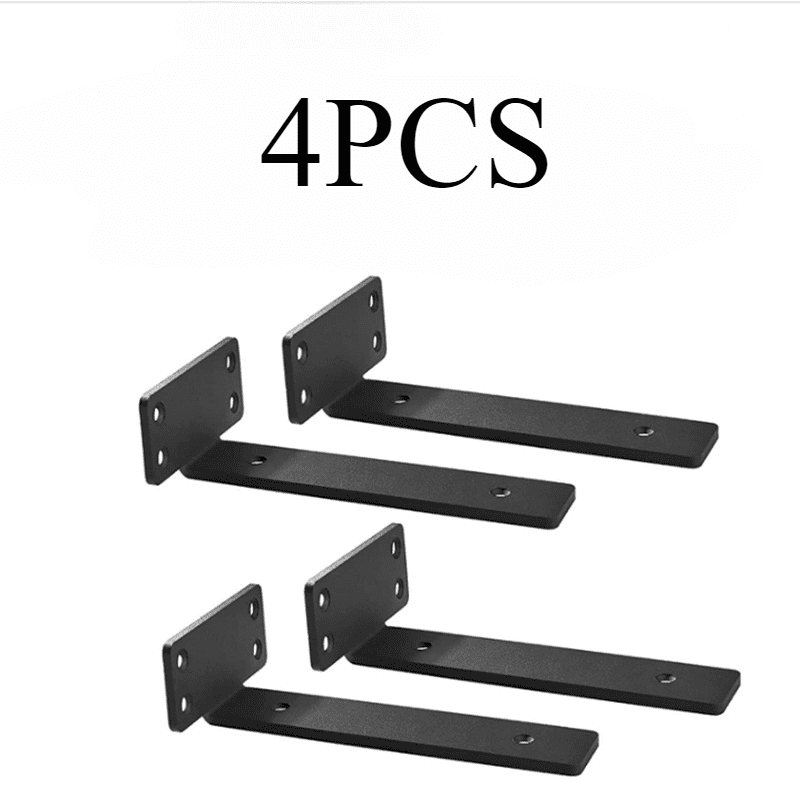 Senya Heavy Duty Floating Shelf Bracket (8 inch-4 Pack) with (3.5mm or 5mm-Thick) Metal Black, Holds 160+lb, Powder Coated, Complete Mounting Hardware, Easy Install, Clear Instructions