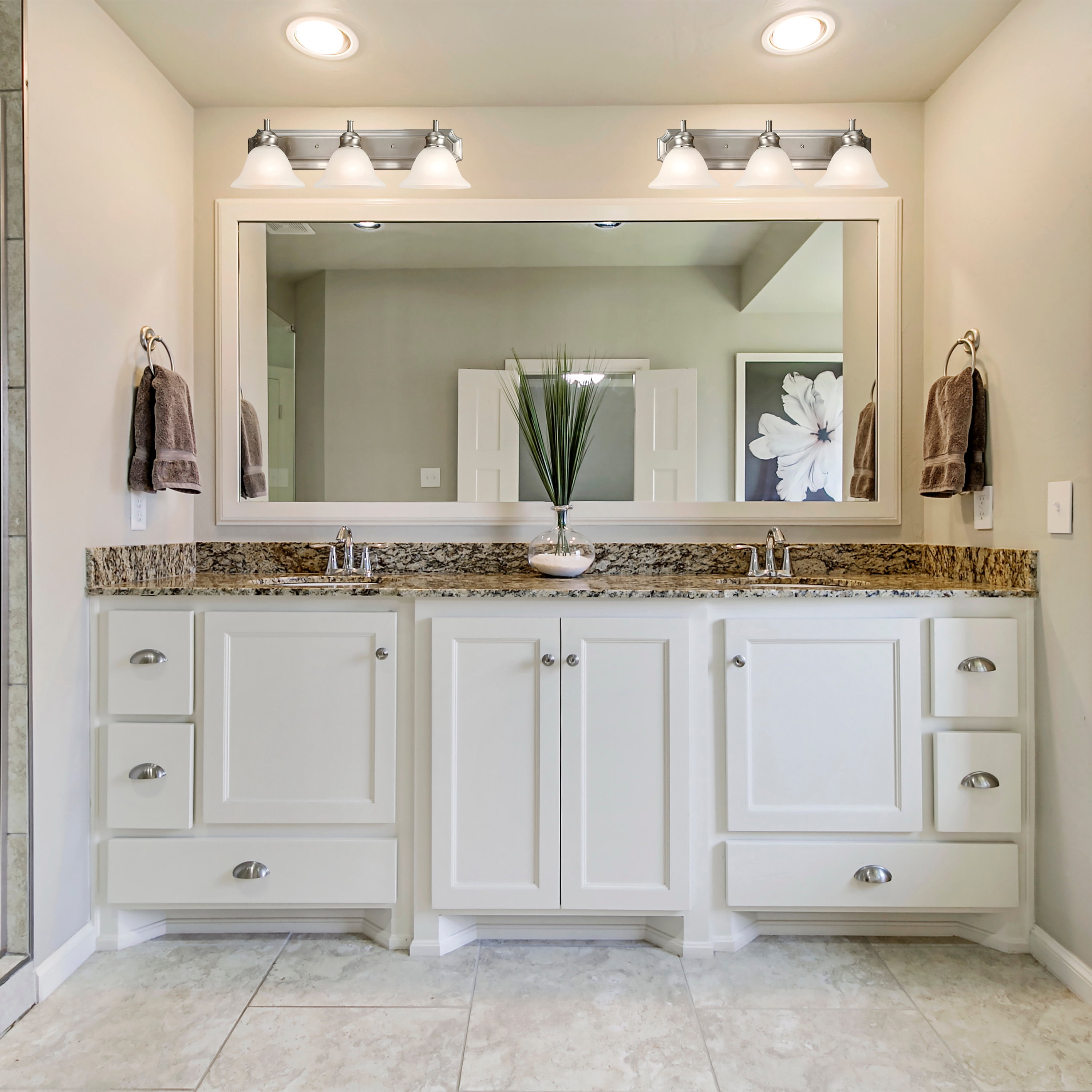 Design House 510263 Bristol Vanity Light Dimmable with Frosted Glass for Above Bathroom Mirror, Satin Nickel, 3-Light