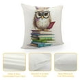 thumbnail image 4 of JRXY  Cute Owl Books Throw Pillow Cover Modern Cushion Square Pillowcase for Sofa Bed Car Home Decorative White, 4 of 5
