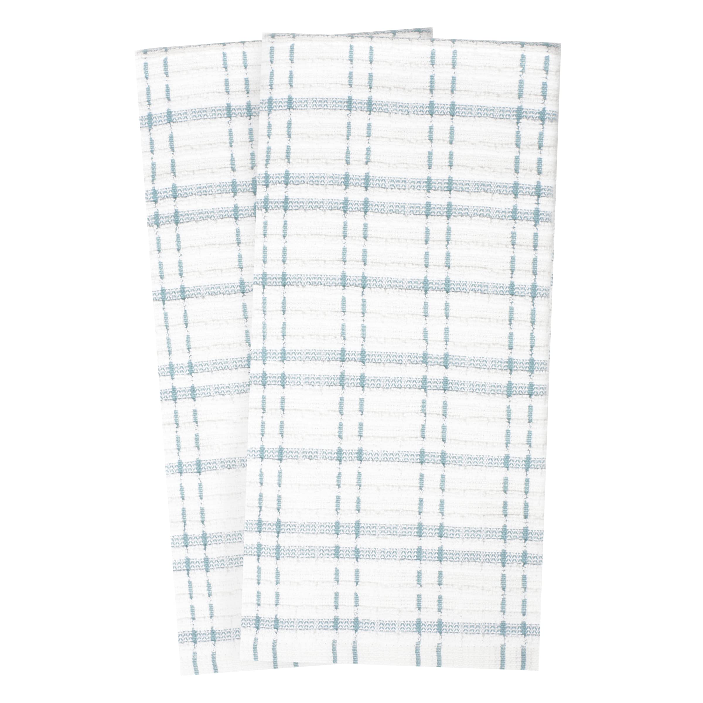 RITZ Royale Collection 100% Combed Terry Cotton, Oversized Kitchen Towel Set, 4-Pack, Solid & Coordinate, Dew