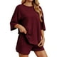 thumbnail image 1 of Conjunto deportivo para mujer: camiseta de cuello redondo y pantalones cortos deportivos. Poliéster transpirable. Lavable a máquina. Primavera/verano. XS-XXXXL., 1 of 8