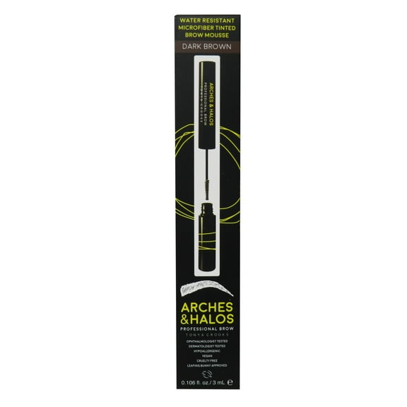 Arches and Halos Tinted Waterproof Eyebrow Mousse, Dark Brown, 0.106 oz