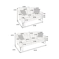 thumbnail image 6 of 2 Piece Living Room Sofa Set, Comfy Linen Blend Couch with Loveseat and 3 Seater, Upholstered Sofa Couch with Pillows and Wooden Legs for Office, Waiting Room, Apartment, Teal Blue, 6 of 7