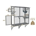 thumbnail image 3 of Large Walk-in Outdoor Catio for Cats, Window-Mounted Enclosure with Roof - Multi-Cat House, Weatherproof Shelter w/3 Access Doors, Removable Hammock & Scratching Post, Gray, 3 of 7