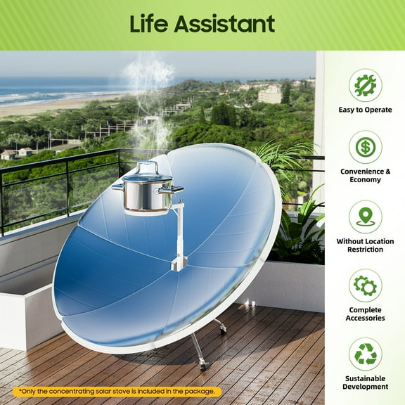 Portable Solar Cooker Stove, 1500W & 1832°F for Outdoor Camping