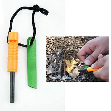 Emergency Magnesium Rod Fire Starter Scrapper Survival Kit Camping Tool Striker
