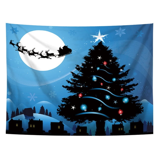 Tapiz decorativo de pared para árbol de Navidad, 150 x 130 cm, microtela