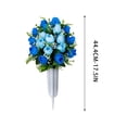 thumbnail image 3 of Ovzne Peacock Roses Artificial Flower Bouquet for Cemetery Holiday Memorial Decoration, 3 of 6