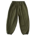 thumbnail image 6 of Boys Cargo Pants Casual Solid Color Outdoor Trouser with Multi Pockets Soft Fashion School Pants for Boys(Dark Green,11-12 Years), 6 of 7
