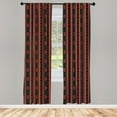 thumbnail image 2 of Ambesonne Ethnic Curtains, Traditional Small Ornament, Pair of 28"x63", Burgundy Emerald Orange, 2 of 4