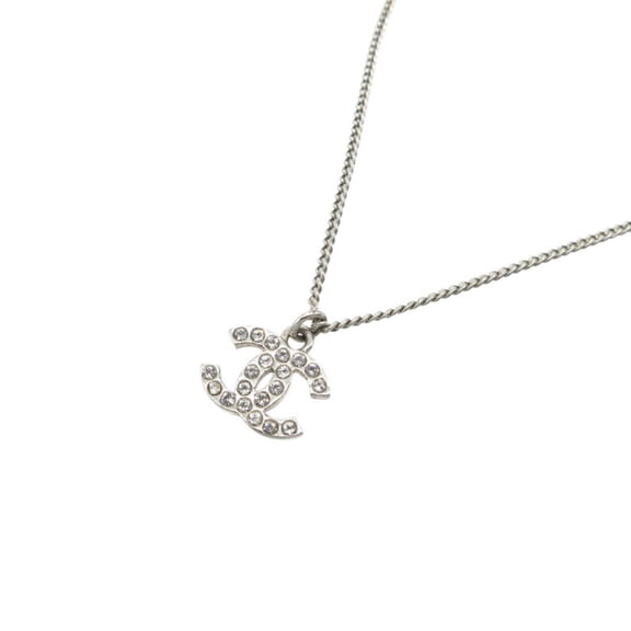 Pre-Owned Chanel Coco Mark C12V necklace with metal rhinestones... (Good)