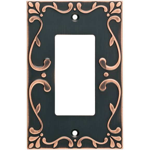 Franklin Brass Classic Lace Single Decorator Wall Plate in Bronze with Copper Highlights