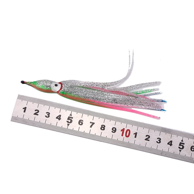 20 Pcs Leurres de Pêche pour Calmar, Ensemble de Leurres Jupe pour Calmar en PVC Souple, Leurres pour Calmar Réutilisables pour Suspendre des Leurres de Pêche