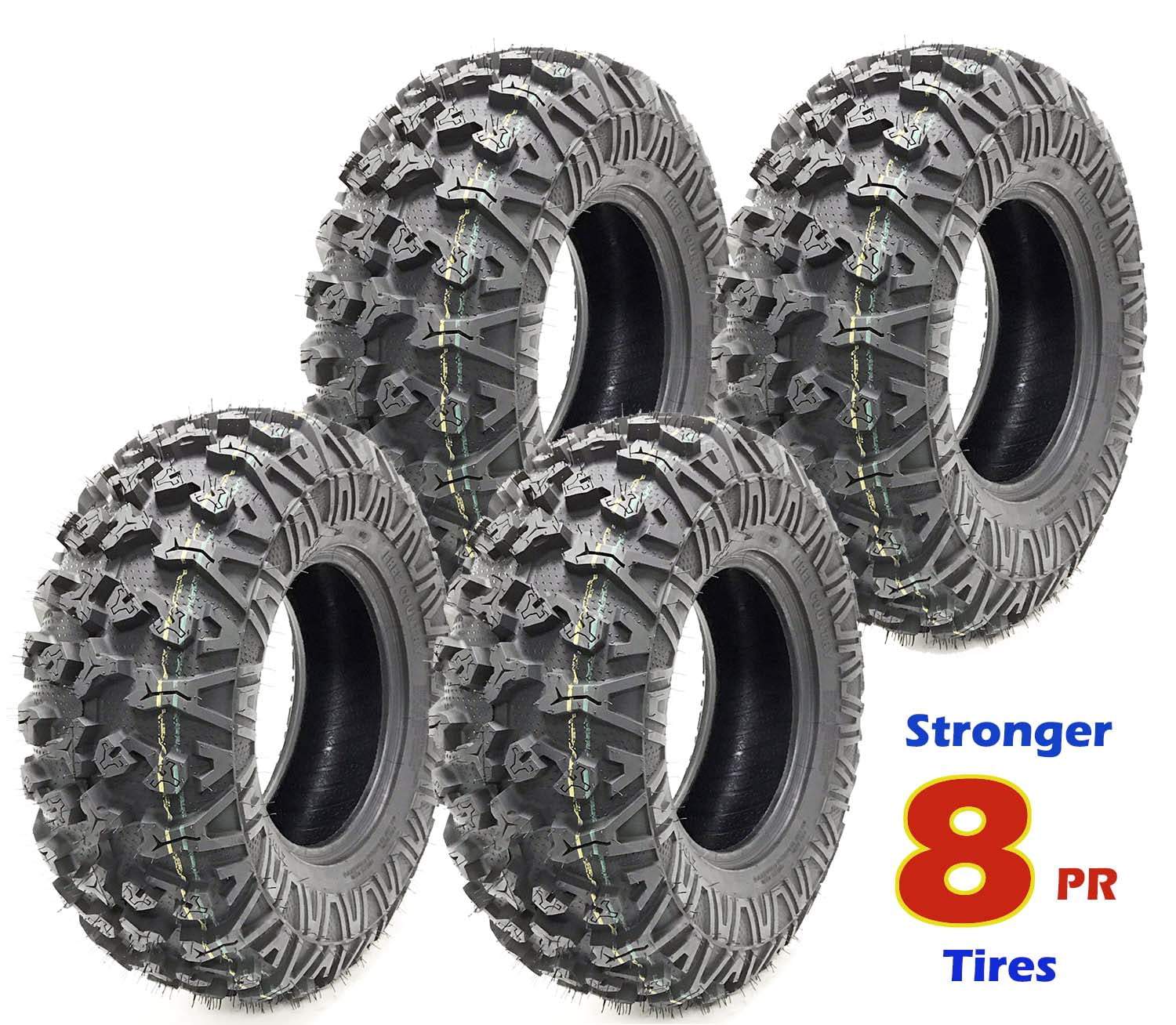 WANDA ATV Tire Set 25x8-12 & 25x11-12 - 6-Ply Rated Mud Tires For 2014-2016 Polaris Ranger 570 (Set Of 4)