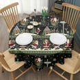 thumbnail image 3 of Black Christmas Santa Pattern Round Tablecloth 60"x60",Wrinkle Wipeable Table Cloth for Kitchen Dining Room Picnic Patio Party, 3 of 6