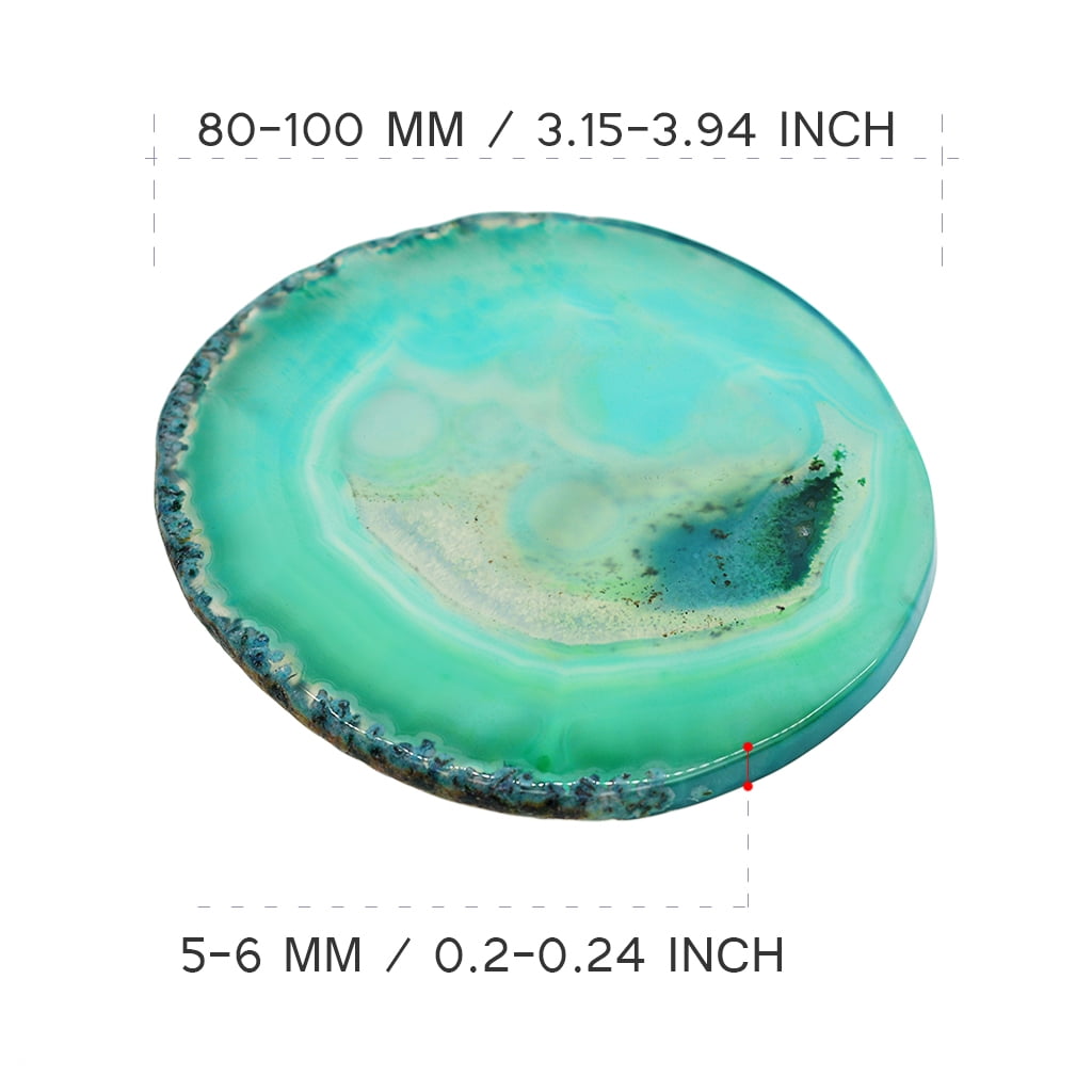 80-100mm/3-4" Agate Quartz Crystal Slice Coaster for Jewelry Making Fuschia 