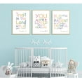 thumbnail image 2 of 3pcs Kids Bible Wall Art Christian Kindergarten Poster Print Watercolor Religious Bible Painting Picture Christian Inspirational Quotes Canvas Wall Decor for Room Kindergarten Playroom Classroom, 2 of 6