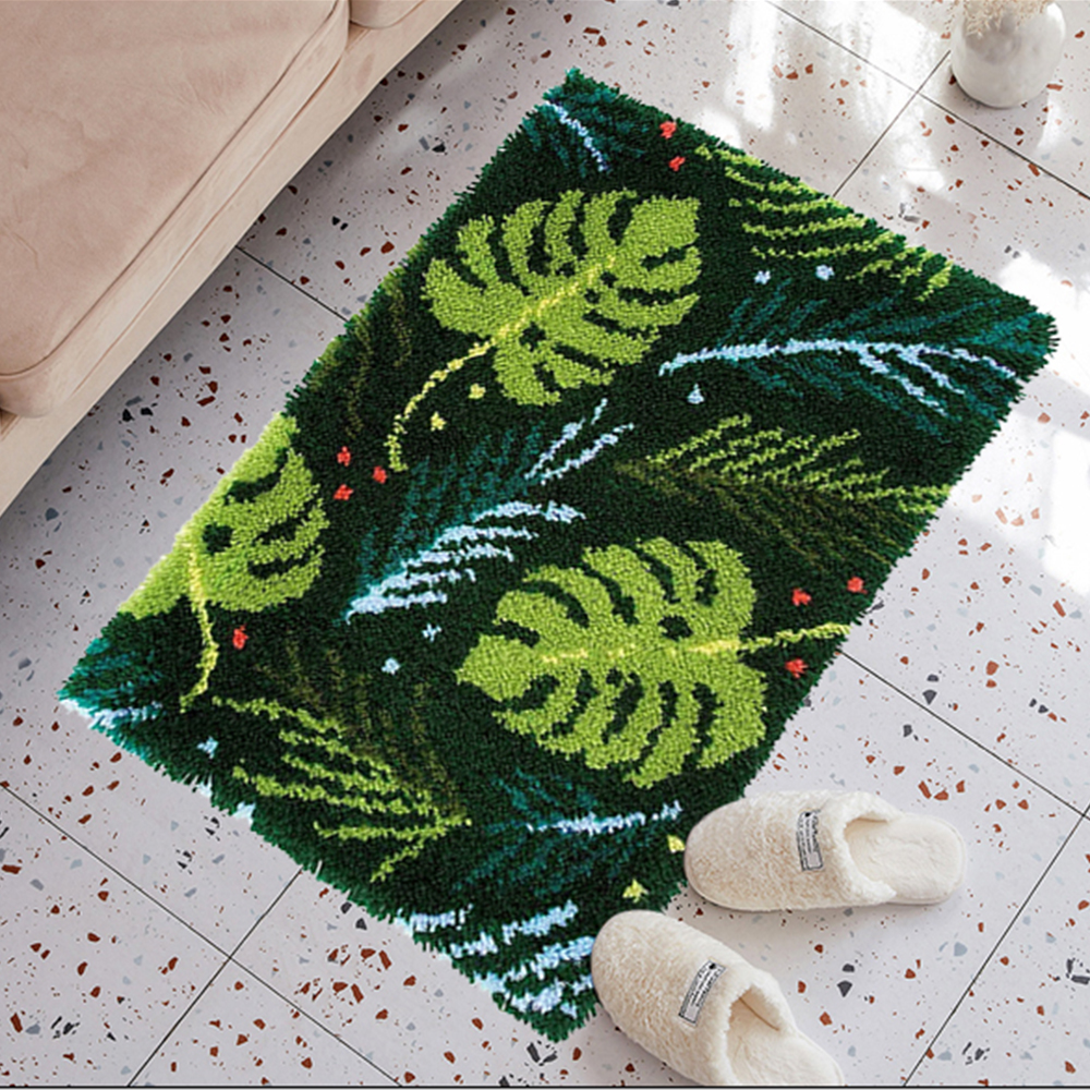Latch hook rug kit,latch hook cushion kits,Tree And Leaves Latch Hook Rug Kit for Adults Crocheting Carpet Rug Yarn Sofa Cushion Mat Tapestry DIY Carpet Arts Crafts 50×38cm/20*15in