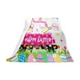 thumbnail image 2 of Happy Easter Bunny Egg Pattern Blanket Throw, Flannel Blanket for Living Room Sofa Bedroom Decoration, 39"x27.5", 2 of 7